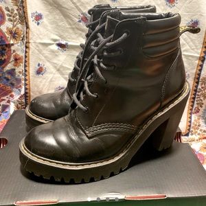 Black #DrMartens #Persephone #BlackNappa #Leather #Combat #Highheel #Boots